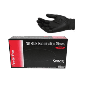 SkinTX Black Nitrile Exam Gloves
